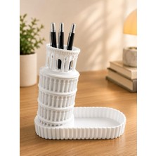 Store Leaf Creative Plastik Pisa Kulesi Tasarımlı Kalemlik ve Aksesuar Tepsisi