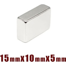 Store 10 Adet Köşeli Neodyum Mıknatıs Mgnet 15 mm x 10 mm x 5 mm