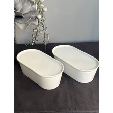 Store Pera 20 cm 2'li Oval Kapaklı Fırın & Saklama Kabı