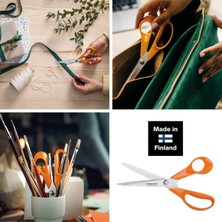 Store El Sanatları, Dikiş ve Ofis Işleri Için Evrensel Makas, Klasik, Uzunluk: 21 Cm, Sağ Elini Kullananlar Için, Turuncu, 1005148