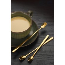 Store 6 Adet 304 Çelik 17 cm Gold Uzun Kahve ve Smoothie Karıştırma Kaşığı CIN579SR-6