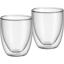 Store Kult 2'li Çift Cidarlı Cappuccino Bardağı Seti, 250 Ml, Isıya Dayanıklı Termal Cam, Çay ve Kahve Bardağı, Yüzen Efektli Tasarım