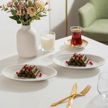 Store 4464 Beliz Porselen Kayık Tabak Seti - Oval Kahvaltılık Sunumluk Seti 20CM 2 Adet