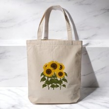 Store Ay Çiçeği | Gündöndü - Baskılı Bez Omuz Çantası Pinterest Çanta (35X40 Cm)