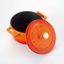 Store Metal Döküm Mini Tencere, Trendy, 10 Cm, 0.35 L Hacim, Turuncu
