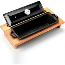 Store Döküm Ekmek Kabı ve Ahşap Standı, 11X29CM