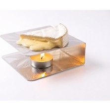 Store Peynir Isıtıcı Mumlu Servis Tabağı – Peynir Eritme Tabağı, 15X15 cm Kare Peynir Isıtıcı