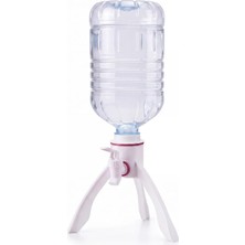 Store ® 5 Litre Pet Şişe Uyumlu Demonte Ayaklı Su Sebiti - Basınç Dengeli Masaüstü Pratik Pet Şişe Musluk Aparatı, Piknik, Kamp ve Mutfak Için Manuel Su Dispenseri, Beyaz