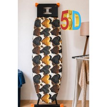 Store 5d Özel Kumaş Keçeli Ütü Masası Kılıfı Masaya Göre Ayarlanabilir Ipli Stoperli 55X140CM Tüylü Kalp