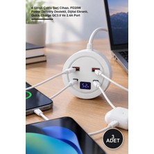Yenilig 3 Adet 3.0 Hızlı Şarj Seti – 4 Girişli Çoklu Şarj Cihazı, PD20W Power Delivery Destekli, Dijital Ekranlı, Quick Charge Qc3.0 ve 2.4A Port