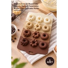 Yenilig 5 Adet Mini Muffin Kek Kalıbı – Silikon Fırın ve Buzdolabı Uyumlu Karışık Tasarımlar, Muffin Pan, Cupcake Kalıbı