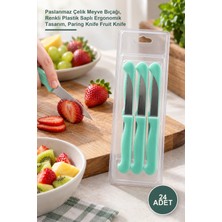Yenilig 24 Adet Meyve Bıçağı Seti – Paslanmaz Çelik Meyve Bıçağı, Renkli Plastik Saplı Ergonomik Tasarım, Paring Knife Fruit Knife