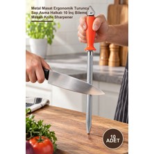 Yenilig 10 Adet Yassı Bıçak Bileyici – Metal Masat Ergonomik Turuncu Sap Asma Halkalı 10 Inç Bileme Masatı Knife Sharpener