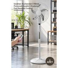 Yenilig 2 Adet Sanayi Tipi Vantilatör – Uzaktan Kumandalı 5 Metal Pervaneli Ayaklı 3 Kademe Fan Remote Control