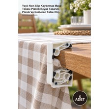 Yenilig 5 Adet Masa Mandalı – Yaylı Non-Slip Kaydırmaz Masa Tokası Plastik Beyaz Tasarım, Piknik ve Restoran Table Clip