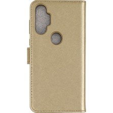 Akıllı Bayi Tecno Spark 7 Pro Trend S Plus Kapaklı Kılıf - Gold