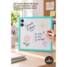 Yenilig 5 Adet Manyetik Beyaz Yazı Tahtası – Çift Taraflı 29X29 cm Renkli Çerçeveli Silinebilir Tahta Whiteboard Double-Sided