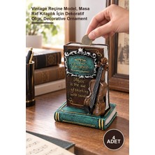 Yenilig 4 Adet Dekoratif Kitap ve Keman Biblo Kumbara – Vintage Reçine Model, Masa Raf Kitaplık Için Dekoratif Obje, Decorative Ornament