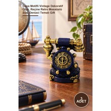 Yenilig 3 Adet Ankesörlü Telefon Biblosu – Çapa Motifli Vintage Dekoratif Obje, Reçine Retro Masaüstü Süs, Denizci Temalı Gift