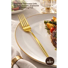 Yenilig 1 Adet Yemek Çatalı Seti – Gold Renk Paslanmaz Çelik, Şık Sofra Sunumu, Ergonomik Tasarım ve Dining Fork
