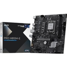 Store Msı MB Pro H810M-E Soket 1851 Ddr5 6400 Mhz(Oc) 1xm.2 USB 5gbps HDMI Dp 2.5g Lan Matx