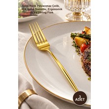 Yenilig 3 Adet Yemek Çatalı Seti – Gold Renk Paslanmaz Çelik, Şık Sofra Sunumu, Ergonomik Tasarım ve Dining Fork