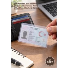 Yenilig 10 Adet Kimlik Kart Koruma Kabı – Şeffaf Plastik Ince Tasarım, Cüzdan Içi Koruyucu, Kimlik Ehliyet Kredi Kartı, Id Holder