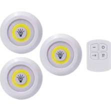 Store LED Lamba 3'lü Uzaktan Kumandalı Yapışkanlı