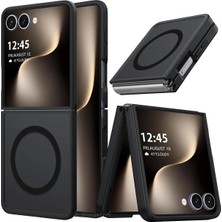 Store Samsung Galaxy Z Flip 7 Uyumlu Kılıf M-Safe Şarj Destekli Kamera Korumalı Şeffaf Mat Manyetik Kapak (Samsung Galaxy Z Flip 7)