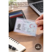 Yenilig 5 Adet Kimlik Kart Koruma Kabı – Şeffaf Plastik Ince Tasarım, Cüzdan Içi Koruyucu, Kimlik Ehliyet Kredi Kartı, Id Holder