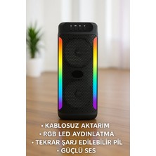 Store Çift 4 Inç Hoparlörlü Rgb Işıklı Bluetooth Ses Sistemi