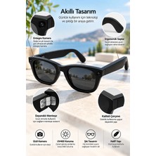 Store Kameralı Akıllı Güneş Gözlüğü Smart Glasses Siyah Şık Tasarım