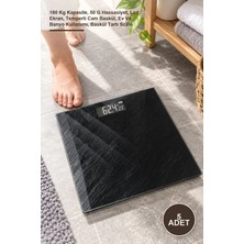 Yenilig 5 Adet Dijital Cam Banyo Tartısı – 180 kg Kapasite, 50 G Hassasiyet, LCD Ekran, Temperli Cam Baskül, Ev ve Banyo Kullanımı, Baskül Tartı Scale