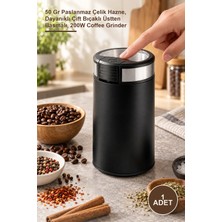 Yenilig 1 Adet Kahve ve Baharat Öğütücü Makine – 50 gr Paslanmaz Çelik Hazne, Dayanıklı Çift Bıçaklı Üstten Basmalı, 200W Coffee Grinder