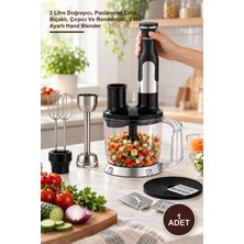 Yenilig 1 Adet El Multi Blender Seti – 2 Litre Doğrayıcı, Paslanmaz Çelik Bıçaklı, Çırpıcı ve Rendeleyici, 2 Hız Ayarlı Hand Blender