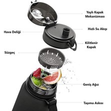 Store 1000ML Büyük Boy Silikon Gövde Tritan Su Matarası (Kahverengi)