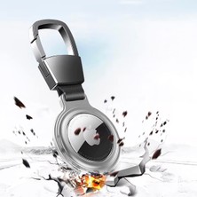 Store Buff Tagsafe Hooksteel Taşınabilir Anahtarlık Darbeye Dayanıklı Metal Askılı Airtag Kılıf (Gümüş)