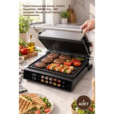 Yenilig 1 Adet Izgara ve Tost Makinesi – Dijital Dokunmatik Ekran, 4 Dilim Kapasiteli, 2000W Güç, 180° Açılabilir Gövde, Grill/toaster