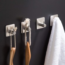 Store Paslanmaz Çelik 4 Adet Topuzlu Banyo Askısı Havluluk Havlu Askılık Inox - Kendinden Yapışmalı Sistem
