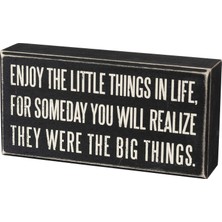Store 15861 Klasik Kutu Tabelası, 20 x 10 Cm, Enjoy The Little Things