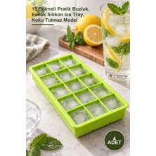 Yenilig 4 Adet Renkli Silikon Buz Kalıbı – 15 Bölmeli Pratik Buzluk, Esnek Silikon Ice Tray, Koku Tutmaz Model