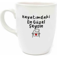 Store Hayatımdaki En Güzel Şeysin Krem Oval Kupa - Hediyelik Kupa Fincan Mug