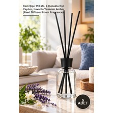 Yenilig 5 Adet Aurora Drift Bambu Çubuklu Oda Kokusu – Cam Şişe 110 Ml, 4 Çubuklu Eşit Yayılım, Lavanta Yasemin Amber (Reed Diffuser Room Fragrance)
