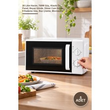 Yenilig 5 Adet Mikrodalga Fırın – 20 Litre Hacim, 700W Güç, Klasik Ön Panel, Beyaz Gövde, Döner Cam Hazne, 5 Kademe Güç, Buz Çözme, Microwave