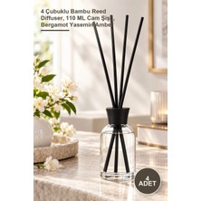 Yenilig 4 Adet Snow Blossoms Oda Kokusu – 4 Çubuklu Bambu Reed Diffuser, 110 ml Cam Şişe, Bergamot Yasemin Amber