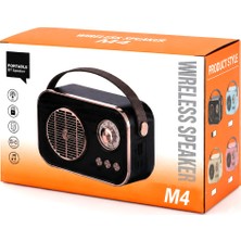 Store M4 Portable Wireless Hoparlör - Speaker Işıklı USB Şarjlı Renkli Kasa - Bronz Çerçeveusb - Dc 5V - Tf