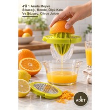 Yenilig 5 Adet Rendeli Narenciye Sıkacağı – 4'ü 1 Arada Meyve Sıkacağı, Rende, Ölçü Kabı ve Süzgeç, Citrus Juicer