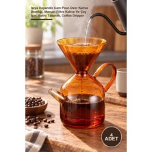 Yenilig 4 Adet Cam Kahve Demleme Seti – Isıya Dayanıklı Cam Pour-Over Kahve Demliği, Manuel Filtre Kahve ve Çay Için, Retro Tasarım, Coffee Dripper
