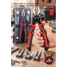 Yenilig 10 Adet 5 Başlıklı Pense Seti – Değiştirilebilir Uçlu Çok Fonksiyonlu Pense, Tel Kesici, Halka Pense, Segman Pensesi, Pliers