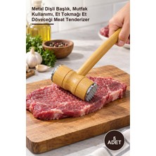 Yenilig 5 Adet Ahşap Saplı Et Dövme Çekici – Metal Dişli Başlık, Mutfak Kullanımı, Et Tokmağı Et Döveceği Meat Tenderizer
